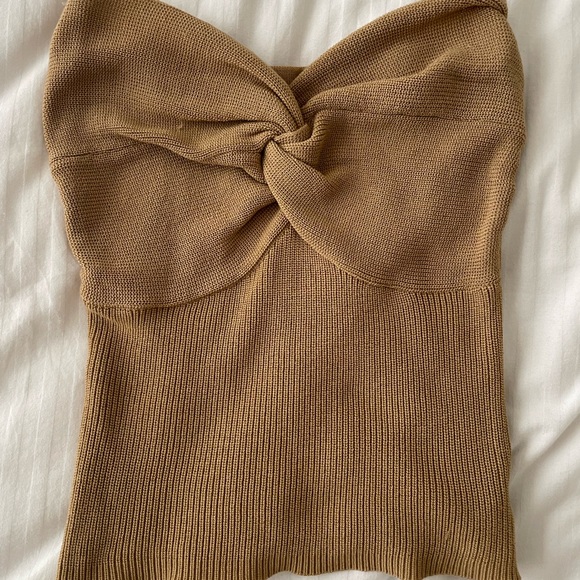 EUC- Commense Sweetheart Twist Ribbed Crop Tube Top Sz L - Picture 3 of 11